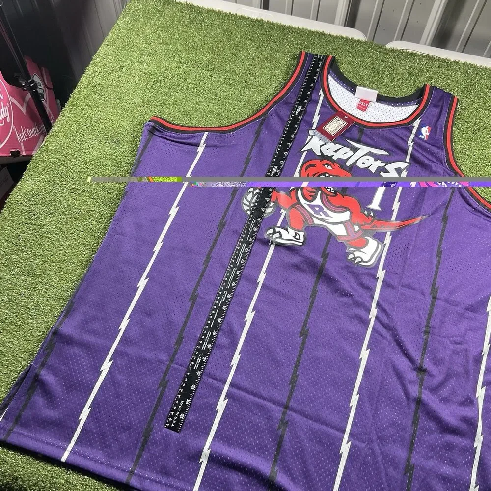 1998-99 Mitchell & Ness Toronto Raptors #1 Tracy Mcgrady NBA Jersey Men Size 5XL